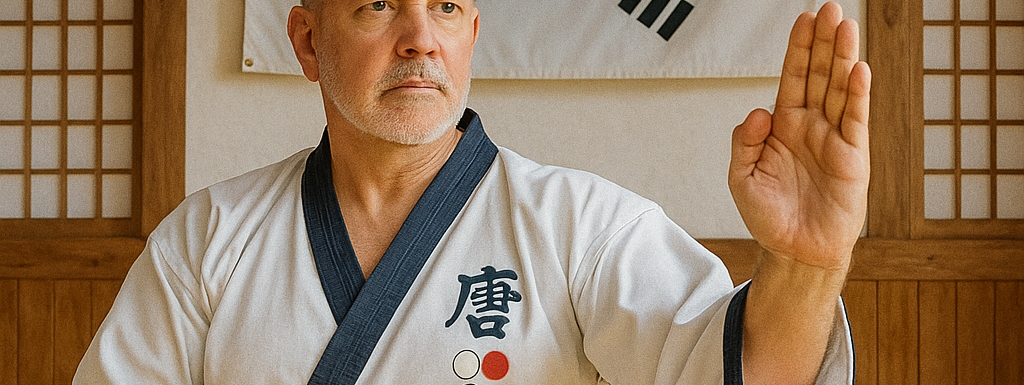 Ai image of Kevin Putala in Korean dojang.