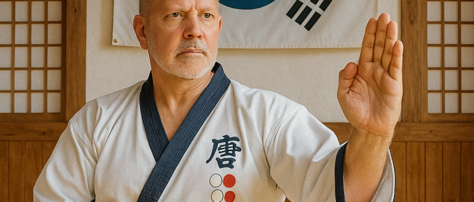 Ai image of Kevin Putala in Korean dojang.